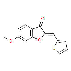 ChemSpider 2D Image | (2Z)-6-Methoxy-2-(2-thienylmethylene)-1-benzofuran-3(2H)-one | C14H10O3S