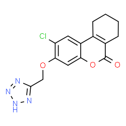 ChemSpider 2D Image | 2-Chloro-3-(2H-tetrazol-5-ylmethoxy)-7,8,9,10-tetrahydro-6H-benzo[c]chromen-6-one | C15H13ClN4O3