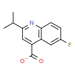 ChemSpider 2D Image | 6-Fluoro-2-isopropyl-4-quinolinecarboxylate | C13H11FNO2