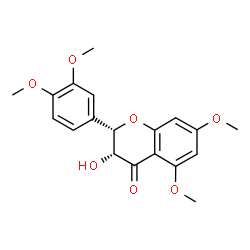 ChemSpider 2D Image | (2S,3R)-2-(3,4-Dimethoxyphenyl)-3-hydroxy-5,7-dimethoxy-2,3-dihydro-4H-chromen-4-one | C19H20O7