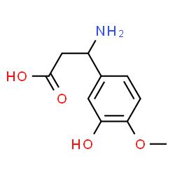ChemSpider 2D Image | 3-Amino-3-(3-hydroxy-4-methoxyphenyl)propanoic acid | C10H13NO4