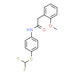 ChemSpider 2D Image | N-{4-[(Difluoromethyl)sulfanyl]phenyl}-2-(2-methoxyphenyl)acetamide | C16H15F2NO2S