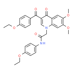 ChemSpider 2D Image | 2-[3-(4-Ethoxybenzoyl)-6,7-dimethoxy-4-oxo-1(4H)-quinolinyl]-N-(4-ethoxyphenyl)acetamide | C30H30N2O7