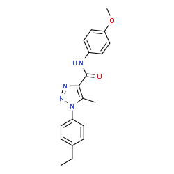 ChemSpider 2D Image | 1-(4-Ethylphenyl)-N-(4-methoxyphenyl)-5-methyl-1H-1,2,3-triazole-4-carboxamide | C19H20N4O2