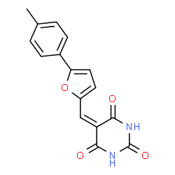 ChemSpider 2D Image | 5-{[5-(4-Methylphenyl)-2-furyl]methylene}-2,4,6(1H,3H,5H)-pyrimidinetrione | C16H12N2O4