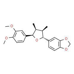 ChemSpider 2D Image | 5-[(2R,3R,4S,5R)-5-(3,4-Dimethoxyphenyl)-3,4-dimethyltetrahydro-2-furanyl]-1,3-benzodioxole | C21H24O5