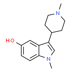 ChemSpider 2D Image | 1-Methyl-3-(1-methyl-4-piperidinyl)-1H-indol-5-ol | C15H20N2O