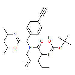 ChemSpider 2D Image | N-Allyl-N-[1-(4-ethynylphenyl)-2-oxo-2-(2-pentanylamino)ethyl]-N~2~-{[(2-methyl-2-propanyl)oxy]carbonyl}isoleucinamide | C29H43N3O4