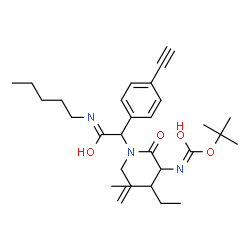 ChemSpider 2D Image | N-Allyl-N-[1-(4-ethynylphenyl)-2-oxo-2-(pentylamino)ethyl]-N~2~-{[(2-methyl-2-propanyl)oxy]carbonyl}isoleucinamide | C29H43N3O4
