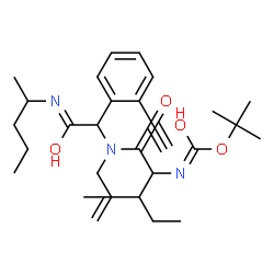 ChemSpider 2D Image | N-Allyl-N-[1-(2-ethynylphenyl)-2-oxo-2-(2-pentanylamino)ethyl]-N~2~-{[(2-methyl-2-propanyl)oxy]carbonyl}isoleucinamide | C29H43N3O4