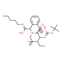 ChemSpider 2D Image | N-Allyl-N-[1-(2-ethynylphenyl)-2-oxo-2-(pentylamino)ethyl]-N~2~-{[(2-methyl-2-propanyl)oxy]carbonyl}isoleucinamide | C29H43N3O4