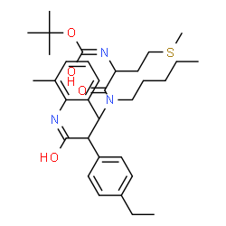 ChemSpider 2D Image | 2-Methyl-2-propanyl {1-[{2-[(2,6-dimethylphenyl)amino]-1-(4-ethylphenyl)-2-oxoethyl}(pentyl)amino]-4-(methylsulfanyl)-1-oxo-2-butanyl}carbamate | C33H49N3O4S