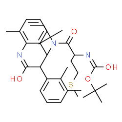 ChemSpider 2D Image | 2-Methyl-2-propanyl {1-[{1-(2,3-dimethylphenyl)-2-[(2,6-dimethylphenyl)amino]-2-oxoethyl}(2-methyl-2-butanyl)amino]-4-(methylsulfanyl)-1-oxo-2-butanyl}carbamate | C33H49N3O4S