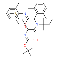 ChemSpider 2D Image | 2-Methyl-2-propanyl {1-[{1-(2,6-dimethylphenyl)-2-[(2,6-dimethylphenyl)amino]-2-oxoethyl}(2-methyl-2-butanyl)amino]-4-(methylsulfanyl)-1-oxo-2-butanyl}carbamate | C33H49N3O4S