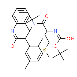 ChemSpider 2D Image | 2-Methyl-2-propanyl {1-[{1-(2,5-dimethylphenyl)-2-[(2,6-dimethylphenyl)amino]-2-oxoethyl}(2-methyl-2-butanyl)amino]-4-(methylsulfanyl)-1-oxo-2-butanyl}carbamate | C33H49N3O4S