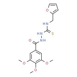 ChemSpider 2D Image | N-(2-Furylmethyl)-2-(3,4,5-trimethoxybenzoyl)hydrazinecarbothioamide | C16H19N3O5S