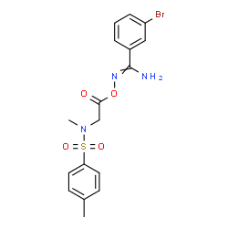 ChemSpider 2D Image | 3-Bromo-N'-(2-{methyl[(4-methylphenyl)sulfonyl]amino}acetoxy)benzenecarboximidamide | C17H18BrN3O4S