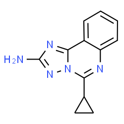 ChemSpider 2D Image | 5-Cyclopropyl[1,2,4]triazolo[1,5-c]quinazolin-2-amine | C12H11N5