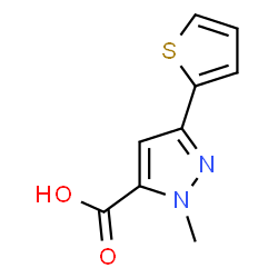 ChemSpider 2D Image | 1-methyl-3-thien-2-yl-1H-pyrazole-5-carboxylic acid | C9H8N2O2S