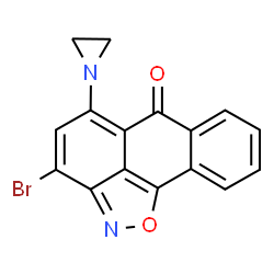 ChemSpider 2D Image | 5-(1-Aziridinyl)-3-bromo-6H-anthra[1,9-cd][1,2]oxazol-6-one | C16H9BrN2O2