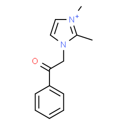 ChemSpider 2D Image | 2,3-Dimethyl-1-(2-oxo-2-phenylethyl)-1H-imidazol-3-ium | C13H15N2O