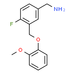ChemSpider 2D Image | [4-fluoro-3-(2-methoxyphenoxymethyl)phenyl]methanamine | C15H16FNO2