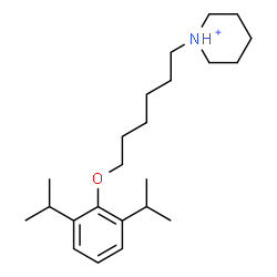 ChemSpider 2D Image | 1-[6-(2,6-Diisopropylphenoxy)hexyl]piperidinium | C23H40NO