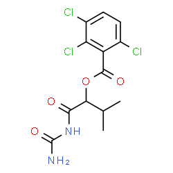 ChemSpider 2D Image | 1-(Carbamoylamino)-3-methyl-1-oxo-2-butanyl 2,3,6-trichlorobenzoate | C13H13Cl3N2O4