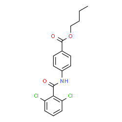 ChemSpider 2D Image | Butyl 4-[(2,6-dichlorobenzoyl)amino]benzoate | C18H17Cl2NO3