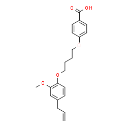 ChemSpider 2D Image | 4-[4-(4-Allyl-2-methoxyphenoxy)butoxy]benzoic acid | C21H24O5