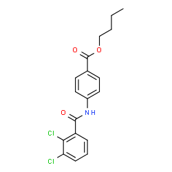 ChemSpider 2D Image | Butyl 4-[(2,3-dichlorobenzoyl)amino]benzoate | C18H17Cl2NO3
