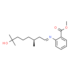 ChemSpider 2D Image | Methyl 2-{(E)-[(3S)-7-hydroxy-3,7-dimethyloctylidene]amino}benzoate | C18H27NO3