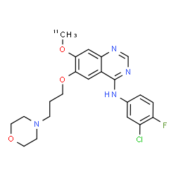 ChemSpider 2D Image | N-(3-Chloro-4-fluorophenyl)-7-[(~11~C)methyloxy]-6-[3-(4-morpholinyl)propoxy]-4-quinazolinamine | C2111CH24ClFN4O3