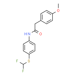 ChemSpider 2D Image | N-{4-[(Difluoromethyl)sulfanyl]phenyl}-2-(4-methoxyphenyl)acetamide | C16H15F2NO2S