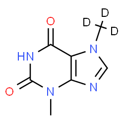ChemSpider 2D Image | 3-Methyl-7-(~2~H_3_)methyl-3,7-dihydro-1H-purine-2,6-dione | C7H5D3N4O2