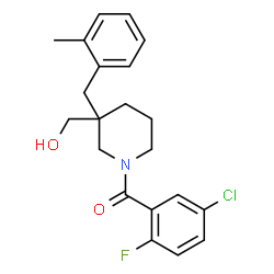 ChemSpider 2D Image | (5-Chloro-2-fluorophenyl)[3-(hydroxymethyl)-3-(2-methylbenzyl)-1-piperidinyl]methanone | C21H23ClFNO2
