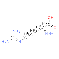 ChemSpider 2D Image | N~5~-[Diamino(~13~C)methylene](~13~C_5_)ornithine | 13C6H14N4O2