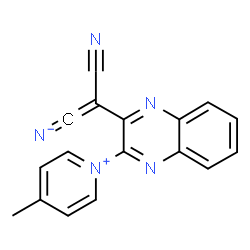 ChemSpider 2D Image | {2-Cyano-2-[3-(4-methyl-1-pyridiniumyl)-2-quinoxalinyl]ethenylidene}azanide | C17H11N5