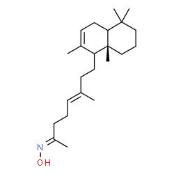 ChemSpider 2D Image | (2E,5E)-N-Hydroxy-6-methyl-8-[(8aS)-2,5,5,8a-tetramethyl-1,4,4a,5,6,7,8,8a-octahydro-1-naphthalenyl]-5-octen-2-imine | C23H39NO