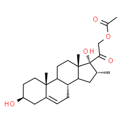 ChemSpider 2D Image | (3beta,9xi,14xi,16alpha)-3,17-Dihydroxy-16-methyl-20-oxopregn-5-en-21-yl acetate | C24H36O5