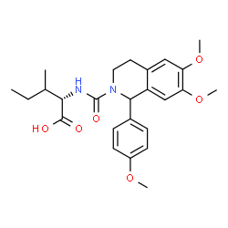 ChemSpider 2D Image | N-{[6,7-Dimethoxy-1-(4-methoxyphenyl)-3,4-dihydro-2(1H)-isoquinolinyl]carbonyl}-L-isoleucine | C25H32N2O6