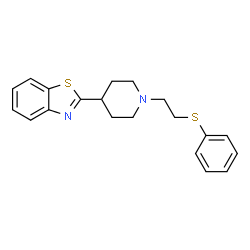 ChemSpider 2D Image | 2-{1-[2-(Phenylsulfanyl)ethyl]-4-piperidinyl}-1,3-benzothiazole | C20H22N2S2