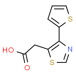 ChemSpider 2D Image | [4-(2-Thienyl)-1,3-thiazol-5-yl]acetic acid | C9H7NO2S2
