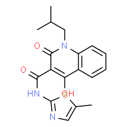 ChemSpider 2D Image | 4-hydroxy-1-isobutyl-N-(5-methyl-1,3-thiazol-2-yl)-2-oxoquinoline-3-carboxamide | C18H19N3O3S