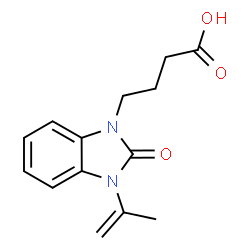 ChemSpider 2D Image | 4-(3-Isopropenyl-2-oxo-2,3-dihydro-1H-benzimidazol-1-yl)butanoic acid | C14H16N2O3