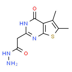 ChemSpider 2D Image | 2-(5,6-Dimethyl-4-oxo-3,4-dihydrothieno[2,3-d]pyrimidin-2-yl)acetohydrazide | C10H12N4O2S