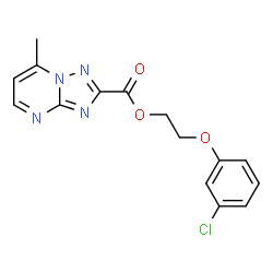 ChemSpider 2D Image | 2-(3-Chlorophenoxy)ethyl 7-methyl[1,2,4]triazolo[1,5-a]pyrimidine-2-carboxylate | C15H13ClN4O3
