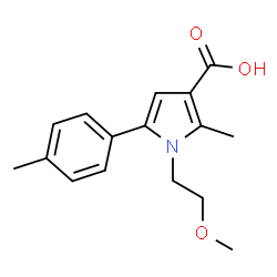 ChemSpider 2D Image | 1-(2-methoxyethyl)-2-methyl-5-(4-methylphenyl)pyrrole-3-carboxylic acid | C16H19NO3