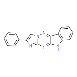 ChemSpider 2D Image | 2-Phenyl-1H-imidazo[1',2':2,3][1,2,4]triazino[5,6-b]indole | C17H11N5