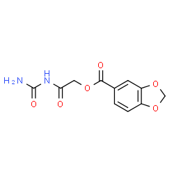 ChemSpider 2D Image | 2-(Carbamoylamino)-2-oxoethyl 1,3-benzodioxole-5-carboxylate | C11H10N2O6